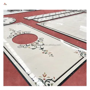 natural marble waterjet pattern for luxury private villa house floor decoration tile
