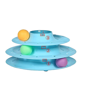 Tocadiscos <span class=keywords><strong>interactivo</strong></span> para mascotas más vendido, divertido juguete para gatos de Interior de 4 niveles con tipo de bola feliz y caprichoso - Product Image 3
