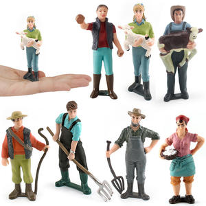 Modèle de ferme de simulation, berger, éleveur, agriculteur, paysan, femme, poupée, PVC, plateau de sable, ornements, ensemble de jouets faits à la main, 4-6 ans, <span class=keywords><strong>17</strong></span> - Product Image 4