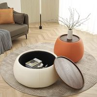 Chinesischer Stil Massivholz-Couchtisch mit Walnussholzplatte und Stauraum für das Wohnzimmer
