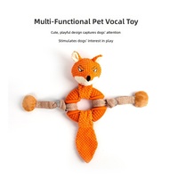 Jouet sonore pour chien en peluche durable, motif renard, à dents sphériques, résistant aux morsures, pour lutter contre l'ennui