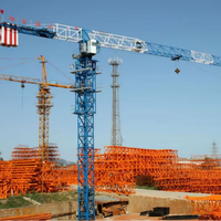 HAISHAN 8T Grue à tour sans cabine à plateforme plate pour la construction, avec cabine PLC, réducteur de boîte de vitesses, moteur, roulement et pièces de rechange de haute qualité