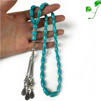 Collier de prière islamique en pierres 8*14mm, 33 perles, chapelet musulman, Tasbih, Tesbih, accessoires arabes