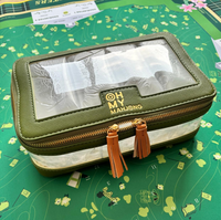 Sacs de rangement pour tuiles de mahjong Oh My Mahjong, imperméables, pliables, transparents en PVC, avec poignée à franges, multicolores, prêts à être expédiés