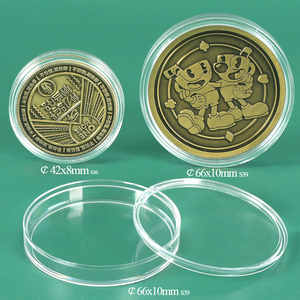 SUNSHING OEM ODM Clear Acrylic Round Commemorative <b>Coin</b> <b>Capsules</b> 24mm 30mm 39mm 46mm Custom Plastic Collectors <b>Coin</b> Holder - Product Image 2