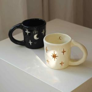 New Design Good Quality Eco-friendly Stoneware Ceramic Coffee Mug Star Pattern Customizable Colors Designs Food Safe Dishwasher - Product Image 2