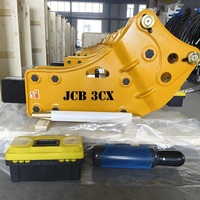 Marteau hydraulique banane JCB3CX pour chargeuse-pelleteuse avec burin de 68 mm et boîte de vitesses pour travaux de démolition intensifs