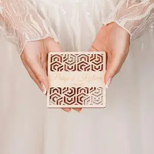 Su misura in legno fai da te stampa a colori rotonda forma quadrata personalizzata invito a nozze sottobicchiere regalo di nozze
