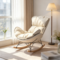 Chaise longue à bascule moderne et ergonomique, en forme de papillon, surdimensionnée, avec coussin profond et rembourrage doux en peluche, facile à utiliser
