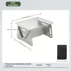 موقد قابل للطي خارجي من الفولاذ المقاوم للصدأ للبيع بالجملة للتخييم والحديقة والولطهي الشواء - Product Image 3
