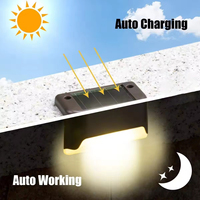 Lampes solaires LED étanches pour clôtures, marches extérieures, jardins et patios, lumière chaude, en PC et verre trempé, adaptées aux murs et clôtures