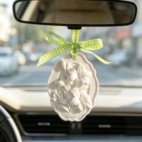 Diffuseur d'huiles essentielles en céramique parfumée, fait main, écologique, à suspendre, pour la maison, en forme de fleur en porcelaine