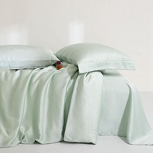 Parure de lit moderne de luxe en fibre de lyocell, couleur unie avec imprimé végétal, 2 taies d'oreiller, écologique, rafraîchissante pour l'été, taille Queen - Product Image 5