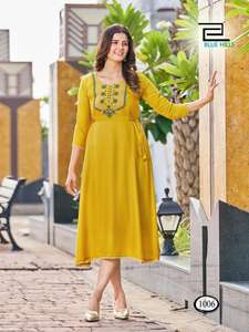 Belle conception de style indien Anarkali Kurti pour les femmes vêtements de fête FABZONE en stock prix de gros pour l'exportation - Product Image 5