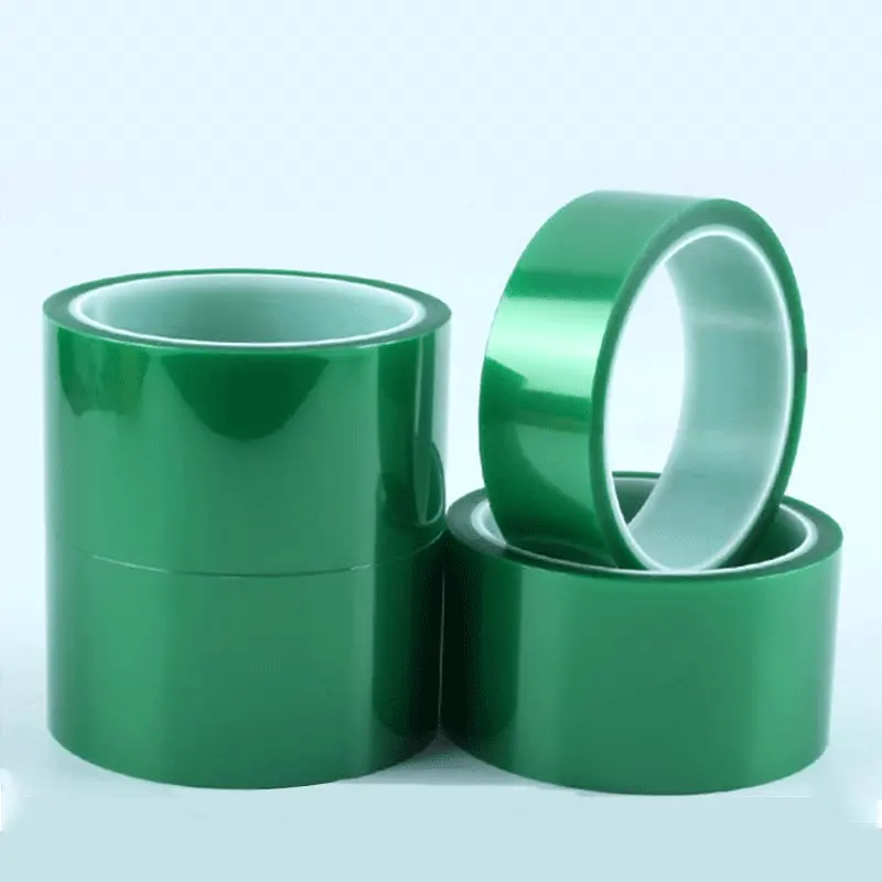 Ruban adhésif en film personnalisé vert à haute température film PET ruban adhésif en silicone découpé à l'emporte-pièce polyester simple face