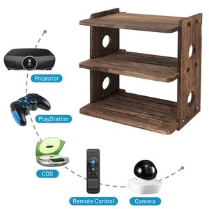 Free Standing Sustainable <strong>Natural</strong> Style Wood Storage <strong>Shelf</strong> for Gaming Controllers 3 Tiers Wall <strong>Shelf</strong> for Living Room - Product Image 2