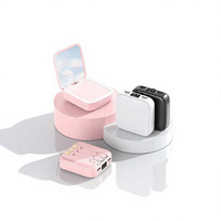 Mini miroir de maquillage avec batterie externe intégrée, grande capacité 20000 mAh avec écran numérique, câble intégré, chargeur portable compact
