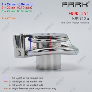 กรงครอบอวัยวะเพศชายแบบกลับด้าน FRRK พร้อมกุญแจอัลเลน แหวนล็อคอวัยวะเพศชายทำจากสแตนเลส ของเล่นทางเพศสำหรับผู้ชาย - Product Image 3