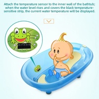 Thermomètre de bain adhésif en forme de canard avec écran LCD, bande de capteur en PVC/PP, détecte 32-42°C, pour la sécurité des enfants dans la baignoire, impression personnalisée, vente en gros