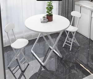 Tavolo <span class=keywords><strong>da</strong></span> Pranzo Pieghevole Estensibile di Lusso Bianco Piccolo Minimalista Moderno per Balcone Casa Appartamento Dormitorio Interni Esterni - Product Image 5