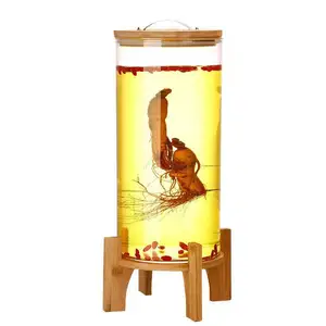 Bền vững sinh thái thân thiện với sản phẩm rõ ràng handmade cao Borosilicate Glass nước trái cây đồ uống Dispenser Jar với cái vòi nước và đứng