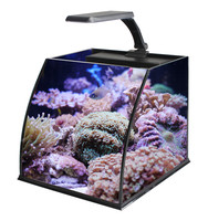 Skynuo Ultra-Klar-Glas Mini-Meerwasser-Aquarium Filtermedien Kunststoff-Fischbecken 25 Gallonen 5W Leistungsfiltration Zubehörbox