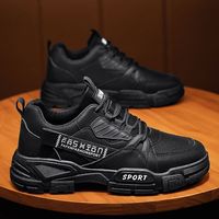 Baskets Montantes Noires Antidérapantes Souples et Respirantes pour Homme, Style Marche ou Skateboard (Vente en Gros)