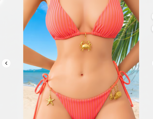 Tùy chỉnh đồ trang sức Bikini quyến rũ không thấm nước không gây dị ứng không xỉn màu thép không gỉ đại dương cua PVD lớp phủ tự làm mặt dây chuyền đồ trang sức - Product Image 2