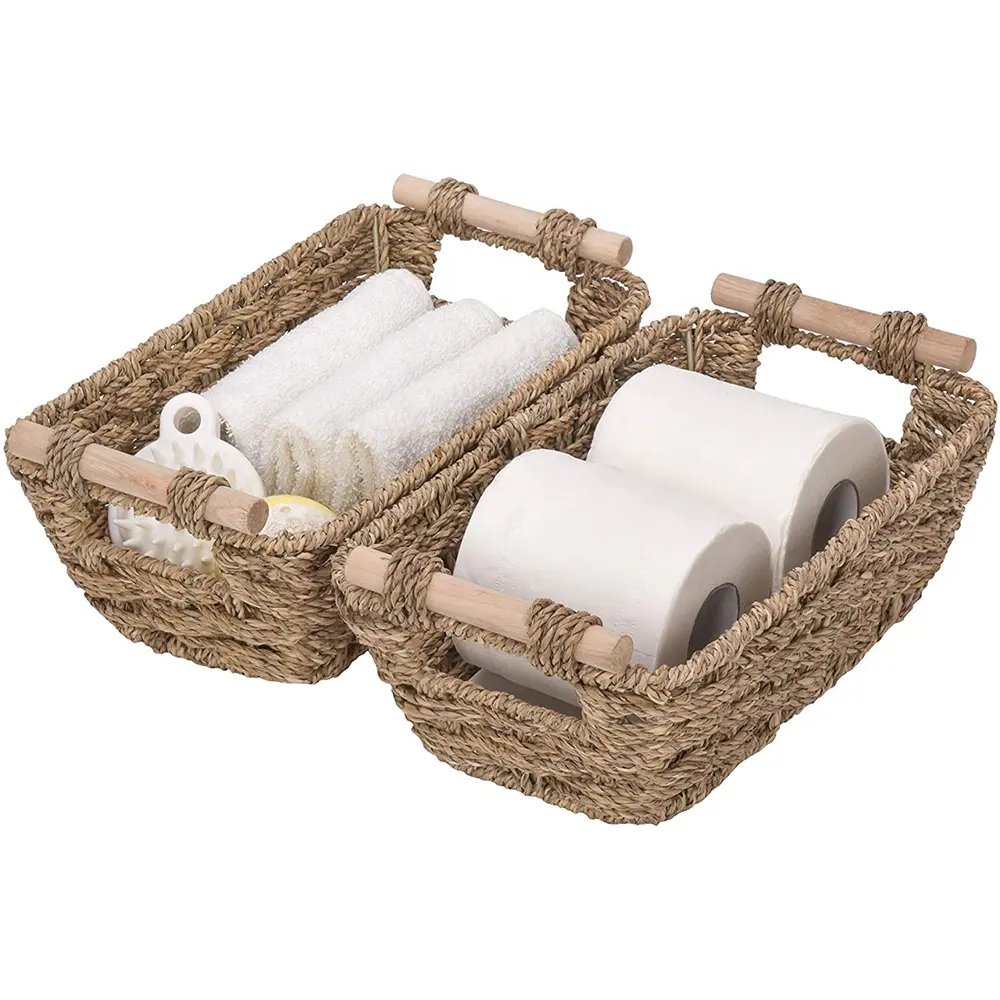 Cesta tejida de mimbre con tapa para picnic, canasta de mimbre tejida con asa, para regalo, almacenamiento de alimentos