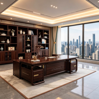 Grand bureau de direction avec tiroir, panneau frontal décoratif et design de bureau contemporain