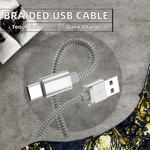 OEM 3FT in Nylon intrecciato cavo dati USB tipo C Micro per <span class=keywords><strong>Apple</strong></span> <span class=keywords><strong>iPhone</strong></span> iPad Smart Watch cavi di ricarica di alta qualità - Product Image 2