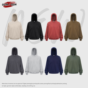 Sudadera con Capucha Informal de Invierno en Color Sólido, Forro Polar, Bolsillo Oculto, Diseño Básico Extra Grande, Impresión Digital, Poliéster/Algodón - Product Image 5