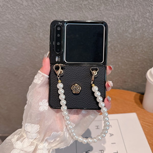 เคสโทรศัพท์ฝาพับสำหรับ Samsung Motorola Huawei ดีไซน์หรูหราตกแต่งด้วยเคสมือถือแบบฝาพับสวยงามพร้อม2025สร้อยข้อมือไข่มุก - Product Image 2