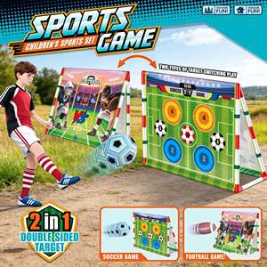 Ensemble de buts de football pour enfants avec cadre triangulaire, 2 designs, jeu de tir au football portable pour les sports en intérieur et en extérieur - Product Image 5