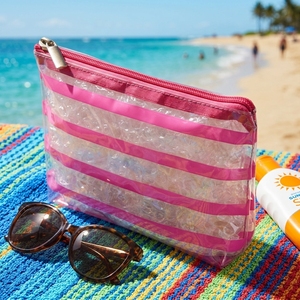 <span class=keywords><strong>Borsa</strong></span> da Spiaggia Trasparente <span class=keywords><strong>Fucsia</strong></span> in PVC con Chiusura a Cerniera, Impermeabile, per Uso Quotidiano, Riciclabile, Primavera-Estate - Product Image 4