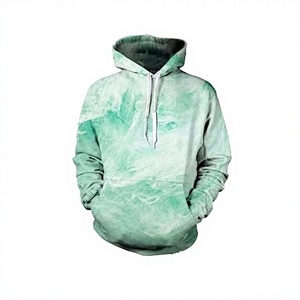 Sweat-shirt à capuche unisexe, imprimé tie-dye vert dégradé, manches longues, vêtement décontracté, respirant, polyester, style printemps, taille adulte - Product Image 1