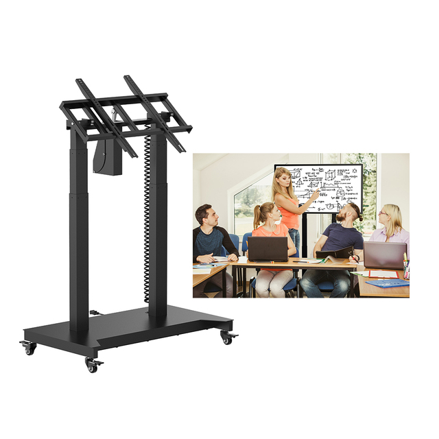 Motorized Remote Control Style Mobile TV Floor Stand With Lift Mechanism Available for 52-84" TV Screen