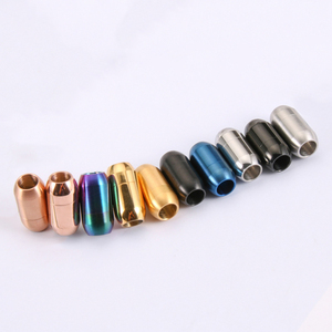 Нержавеющая сталь позолоченная Магнитная застежка DIY ювелирные изделия ожерелье разъем кожаный шнур компоненты круглый - Product Image 6