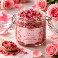 Gommage au sucre de rose en gros - Exfoliant anti-âge hydratant en profondeur pour peaux sensibles, à l'huile et aux pétales de rose naturels, pour une peau éclatante