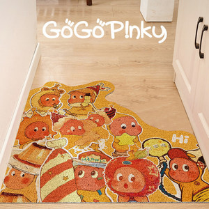 Alfombra de entrada rectangular con diseño de dibujos animados de animales lindos para interiores, resistente al desgaste y apta para limpieza con aspiradora. - Product Image 3