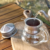 Filtre à café portable en titane pur, sans papier, double couche, pour infusion par le dessus