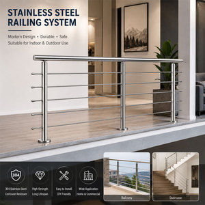 High Quality Stainless Steel 304 316 <strong>Railing</strong> Balustrade Post Exterior Balcony <strong>Railing</strong> Baluster Staircase Safety Support Handrail - Product Image 6
