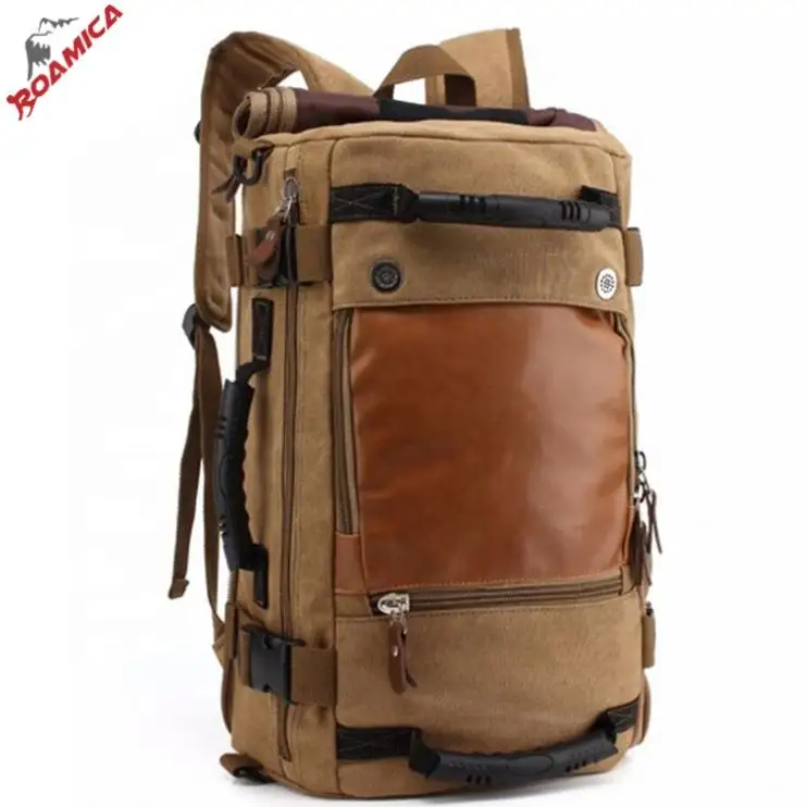 2021 trendy stil multifunktions große kapazität 3-weisen männer outdoor wandern reise camping vintage kundenwachs leinwand rucksack