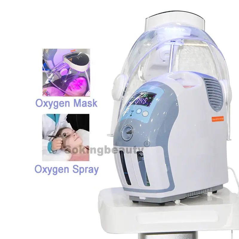 Oxy máy bay phản lực Mặt nạ trị liệu Dome o2toderm oxgen Dome phun Aqua da oxigen LED liệu pháp ánh sáng máy bay phản lực vỏ máy