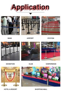 Black Sliver Stainless Steel Crowd Control Stanchion with Retractable <b>Belt</b> and Stackable Base - Product Image 5