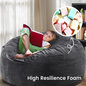 Chambre assise confortable mousse sous vide grande housse de pouf ergonomique en mousse à mémoire de forme vaccin compressé pouf chaises pouf en vrac - Product Image 4