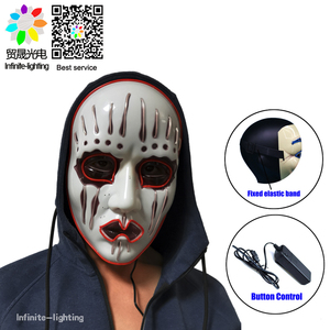 Light up Joker Mask Puppet Máscara facial pintada, azul y rojo - Product Image 2