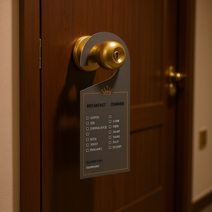 Tarjeta de Menú para Servicio a la Habitación de Hotel, de Poliéster, con Opciones de Desayuno y Cena para Pedidos de Huéspedes, Origen EE. UU. - Product Image 3