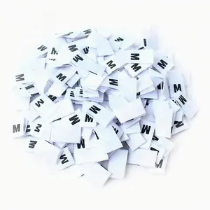 Garment Fabric Stickers Woven Tags Manufacturer Clothing Standard Size Labels For Clothes