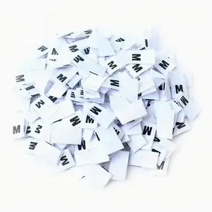 Garment Fabric Stickers Woven Tags Manufacturer Clothing Standard Size Labels for Clothes